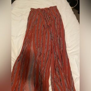 Orange and black striped flowy summer pants
